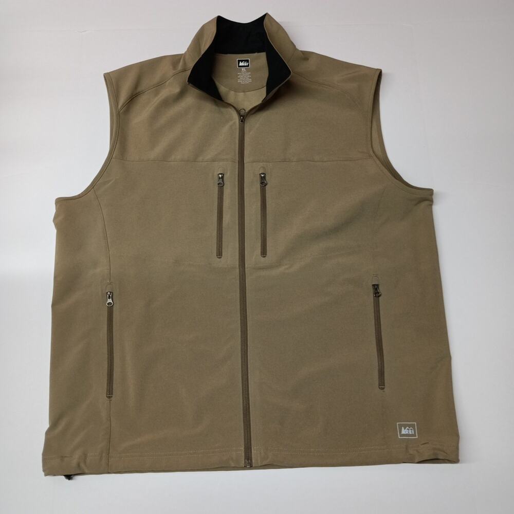 REI Vest Outdoor Full Zip Men's Size XL XLarge Dark Khaki